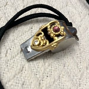 Vintage Whistle Pendant Necklace